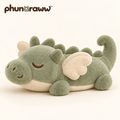 phunaraww™ Cloudlet Dragon Squeaky Plush Dog Toy — Crinkle Wings, Embroidered Face, 10-Inch, Sage & Cream