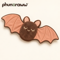 phunaraww™ Peachwing Bat Flat Plush Dog Toy — Stuffing-Free Body, Crinkle Wings, Squeaker-Free, 12-Inch Wingspan