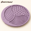 phunaraww™ Moonrise Silicone Lick Mat for Dogs & Cats — Three Textured Zones, Suction Base, 8-Inch Snack Mat